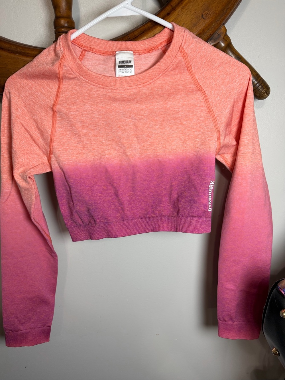 Gymshark Coral Ombre Long Sleeve Crop Top